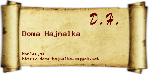 Doma Hajnalka névjegykártya